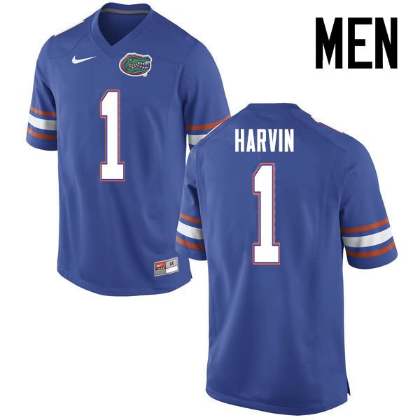 Men's NCAA Florida Gators Percy Harvin #1 Stitched Authentic Nike Blue College Football Jersey VTL6065MD